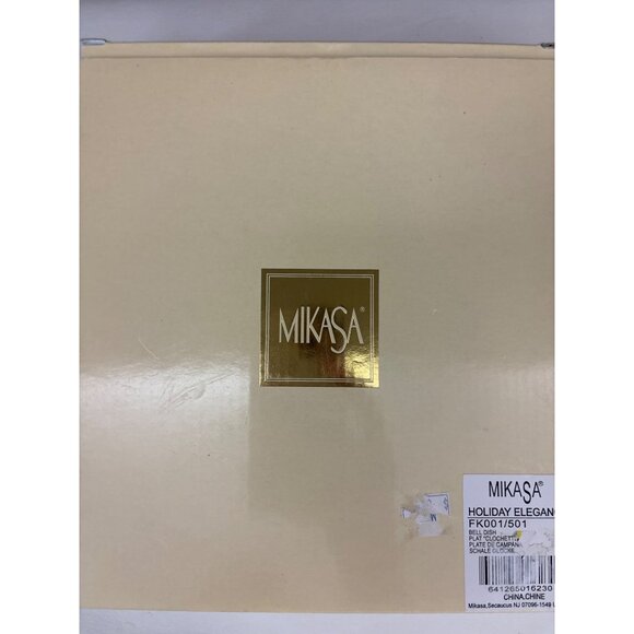 Mikasa Holiday Elegance Fine China Bell-Shaped Tray With Holly & Bow Design - Picture 5 of 8